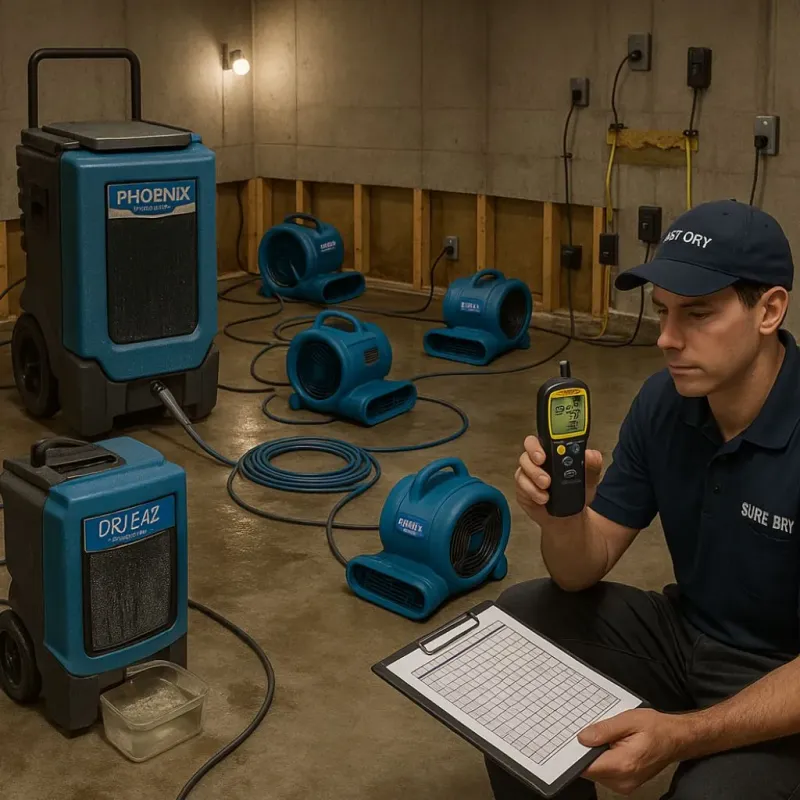 Structural Drying and Dehumidification process in Inverness, CA